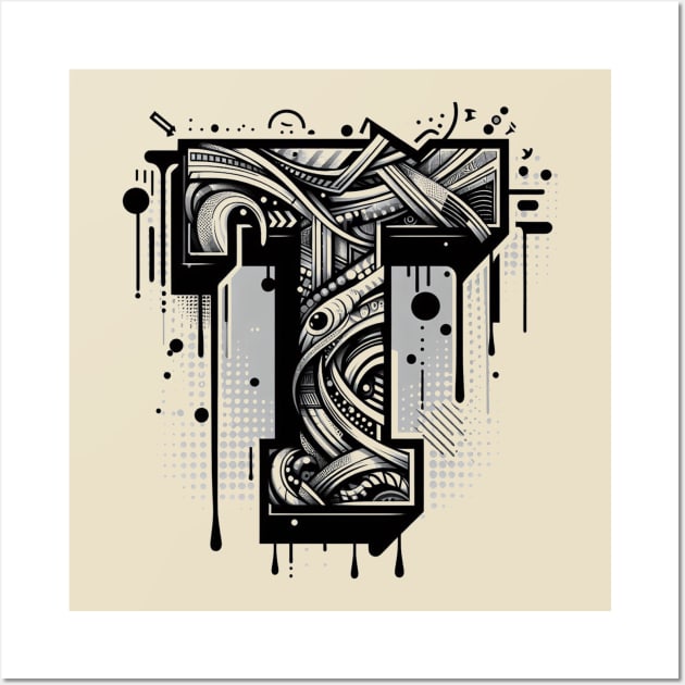 Letter T design graffity style Wall Art by grappict